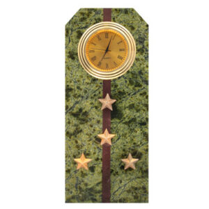 Часы «Погон-капитан» из камня змеевик, 150 мм