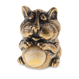 Фигурка — «Кот Василий» янтарь, литье бронза