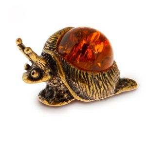 Фигурка — «Улитка» Янтарь, бронза