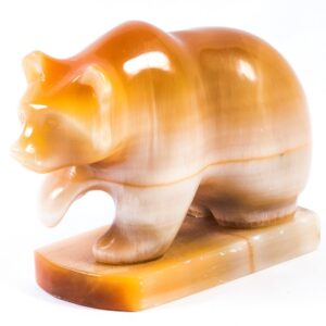 Фигура «Медведь» селенит, драгоценный камень Селенит