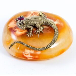 Фигурка «Ящерица» из камня агат, 55 мм