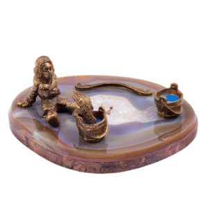 Фигурка «Емеля» из камней агат, мрамор, 110 мм