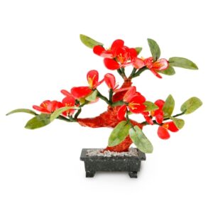 Цветок «Средний», камни халцедон, змеевик, 180 мм