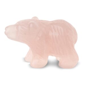 Фигурка из камня — «Медведь» Камень розовый кварц