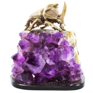 Фигурка «Жук-носорог» из камней аметист, мрамор, 180 мм