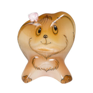 Фигурка из камня «Собака Жужа» Драгоценный камень селенит