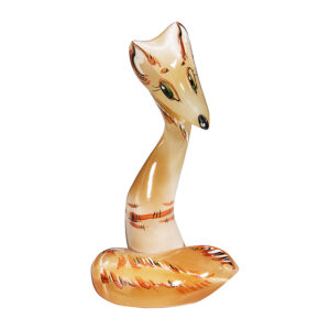 Фигурка из натурального камня «Лиса Алиса» Драгоценный камень селенит