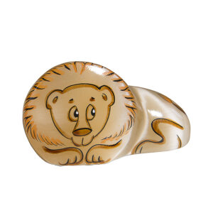 Фигурка «Лев Малыш», камень селенит