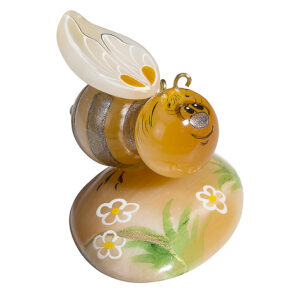 Фигурка из натурального камня «Пчелка на ромашке» Драгоценный камень селенит