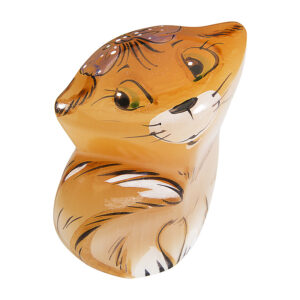 Фигурка из натурального камня «Котик Обормотик» Драгоценный камень селенит