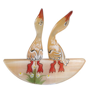 Фигурка из натурального камня «Гуси качалки» Драгоценный камень селенит