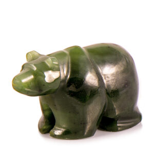 Фигура из камня «Мишка» Драгоценный камень нефрит