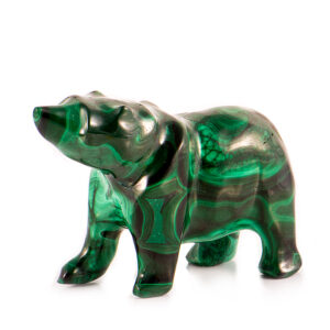 Фигурка из камня «Медведь» Драгоценный камень малахит