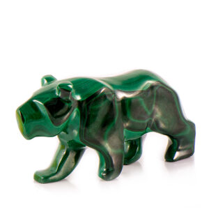Фигурка из камня «Пантера» Драгоценный камень малахит