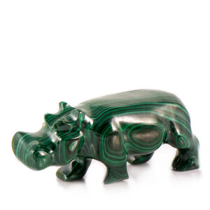Фигурка из натурального камня «Бегемот» Драгоценный камень малахит