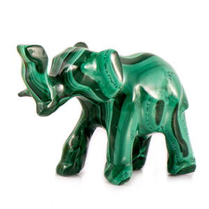 Фигурка из натурального камня «Слон» Драгоценный камень малахит