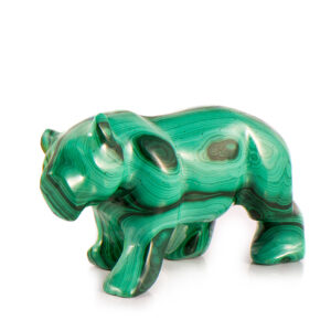 Фигурка из натурального камня «Тигр» Драгоценный камень малахит