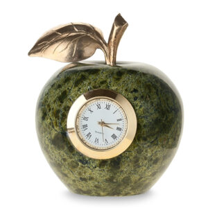 Часы «Яблоко среднее» из камня змеевик