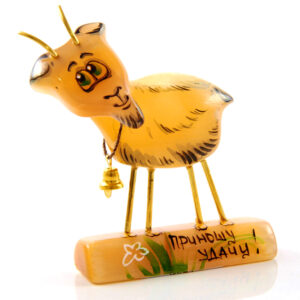 Фигурка из натурального камня Козёл «Фёдор» Драгоценный камень селенит