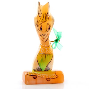 Фигурка из камня Коза «Варвара-Краса» Драгоценный камень селенит