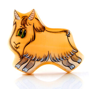 Магнит на холодильник «Козлик», камень селенит, 46 мм