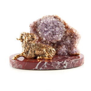 Фигурка «Баран», камни аметист, доломит, 60 мм