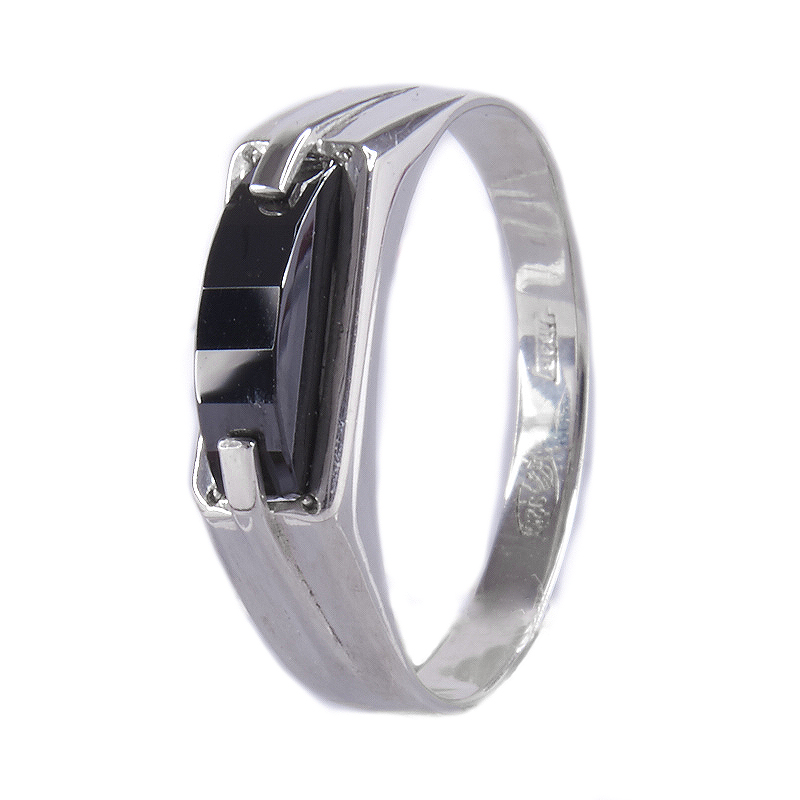 Мужское кольцо из серебра с агатом арт-76235