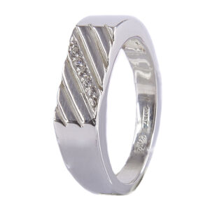 Мужское кольцо с натуральным камнем Драгоценный камень фианит Оправа серебро