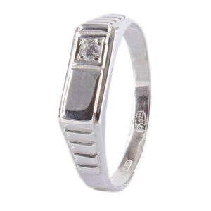 Мужское кольцо, камень фианит, размер 22