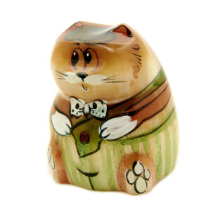 Фигурка из камня «Кот Матвей» Драгоценный камень селенит