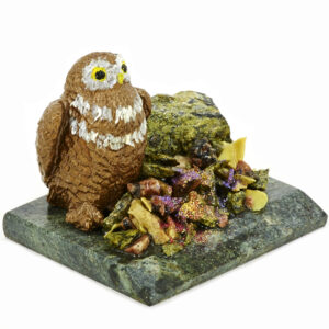 Композиция из камня «Сова» змеевик