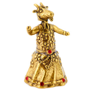 Фигурка Колокольчик «Коза» янтарь Литье бронза