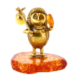 Фигурка «Ежик в тумане» янтарь Литье бронза