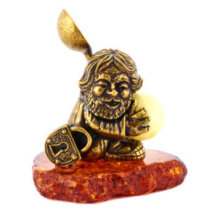 Фигурка»Домовой» Янтарь, бронза