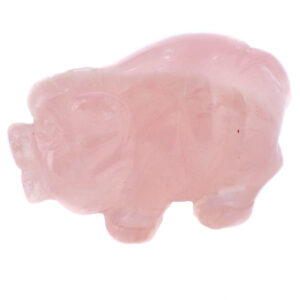 Фигурка из натурального камня «Поросенок» Драгоценный камень розовый кварц