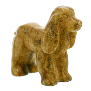 Фигурка из натурального камня «Спаниель» Драгоценный камень ангидрит