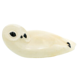 Фигурка из камня «Полярная сова» Драгоценный камень ангидрит