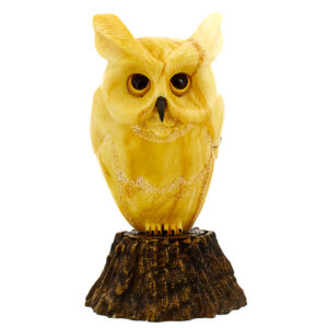 Фигурка из камня «Филин» Драгоценный камень ангидрит