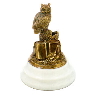 Карандашница из камня «Сова» Драгоценный камень мрамор Литье бронза