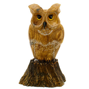 Фигурка из натурального камня «Сова на пне» Драгоценный камень ангидрит, кальцит