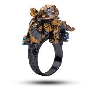 Кольцо «Райский цветок», камень топаз, размер 18