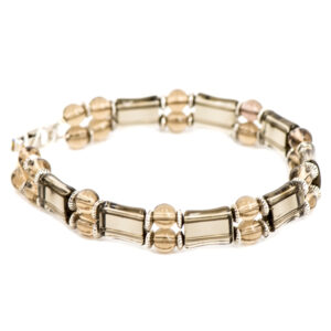 Браслет мужской из раухтопаза, Змейка, Арт. 77489