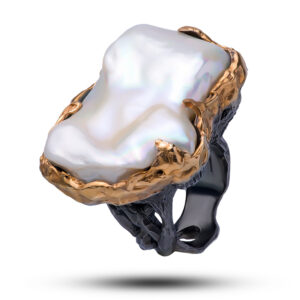 Кольцо «Жемчужный берег», барочный жемчуг, размер 17,5