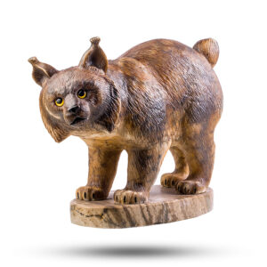 Фигурка «Рысь» Камень ангидрит