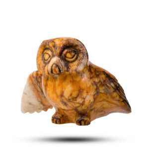 Фигурка из камня «Сова» Камень кальцит
