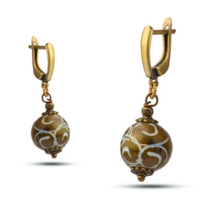 Серьги «Ягодки» с камнем нефрит