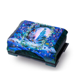 Шкатулка «Хозяйка медной горы», камень змеевик, 24 см