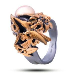 Кольцо «Колибри», жемчуг, размер 16,25