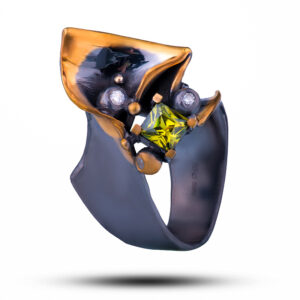 Кольцо «Волна», камень фианит, размер 18,25