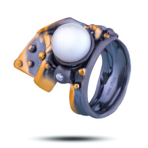 Кольцо «Винтаж», жемчуг, фианит, размер 16,25